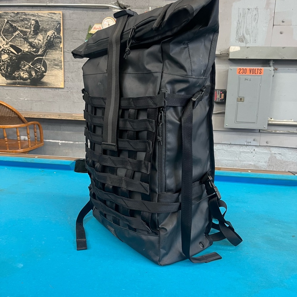 Chrome roll top bag, HUGE